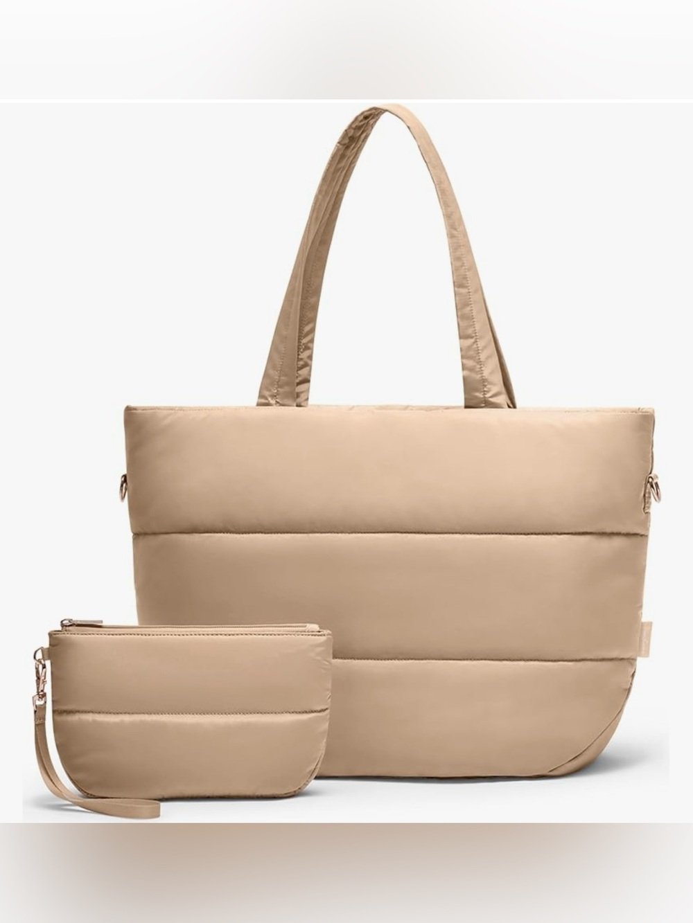 Puffer Tote Bag for Women, Lightweight Puffy Tote with Compartments, crossbody - Picture 1 of 8